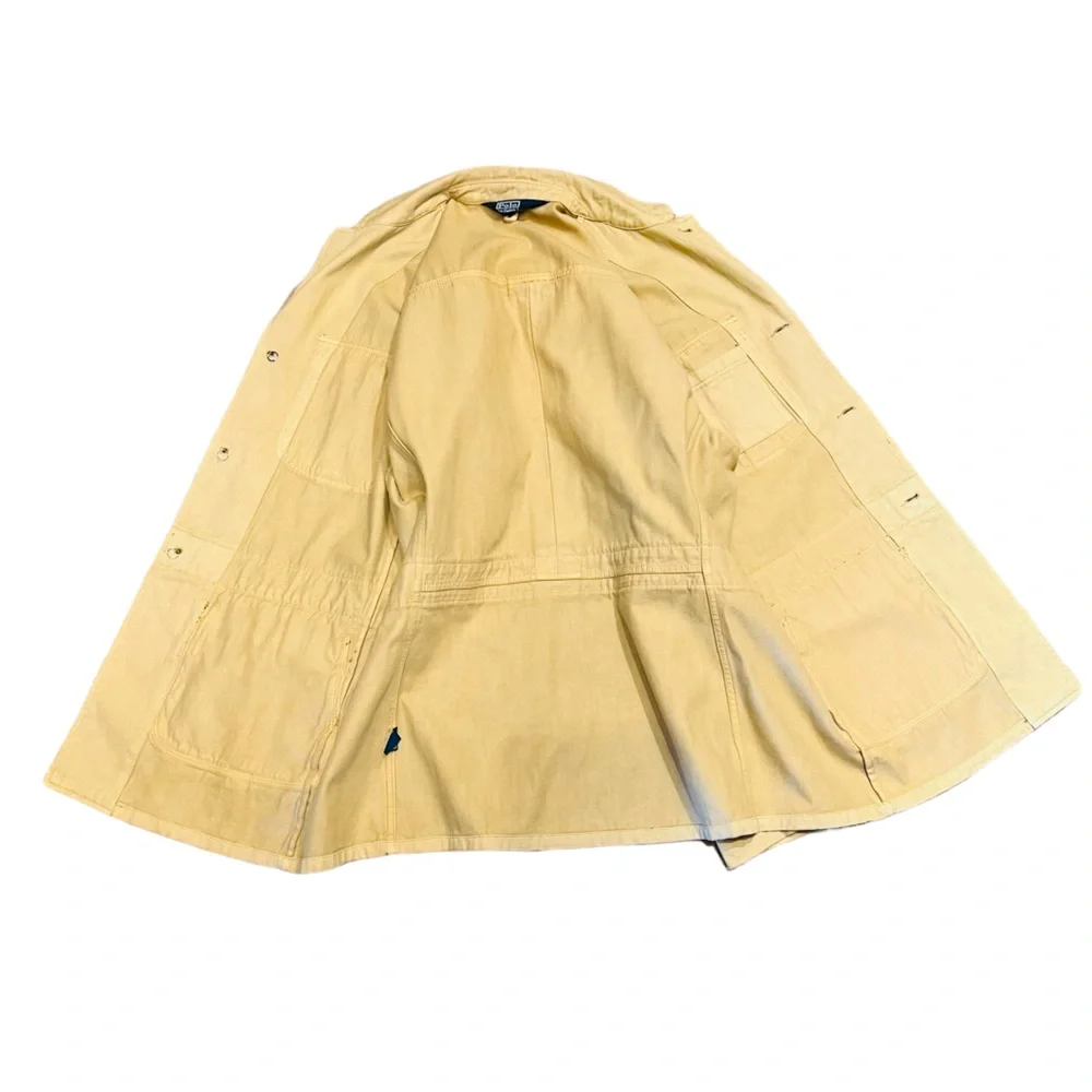 Polo 80s Vintage by Ralph Lauren Thick 100% Cotton Canvas Long Jacket Size XL - Picture 9 of 12